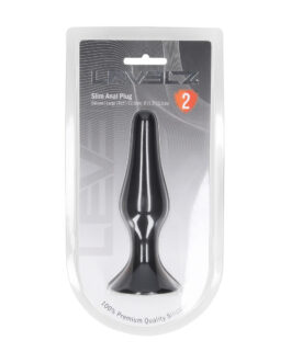 Slanke Siliconen Anale Plug – L – Zwart