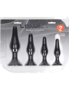 Slim Siliconen Anale Plug Set van 4 – S/M/L/XL – Zwart