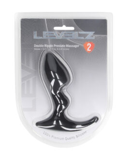 Dubbele Ripple Siliconen Prostaat Massager – Zwart