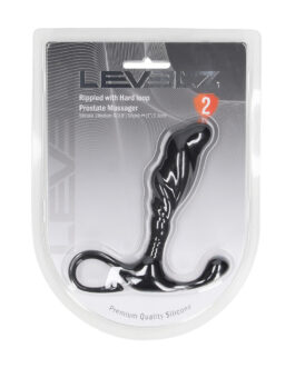 Geribbelde Hard Loop Silicone Prostaat Massager – M – Zwart