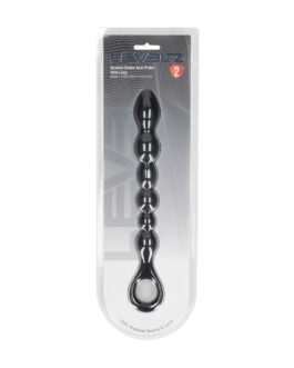 Kralen Slang Silicone Anale Probe met Lus – Zwart