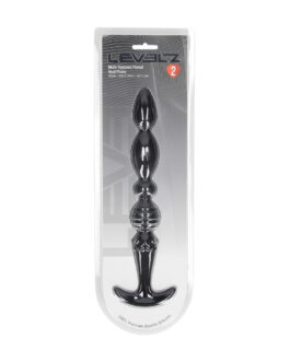 Multi Textured Silicone Flared Anale Probe – Zwart