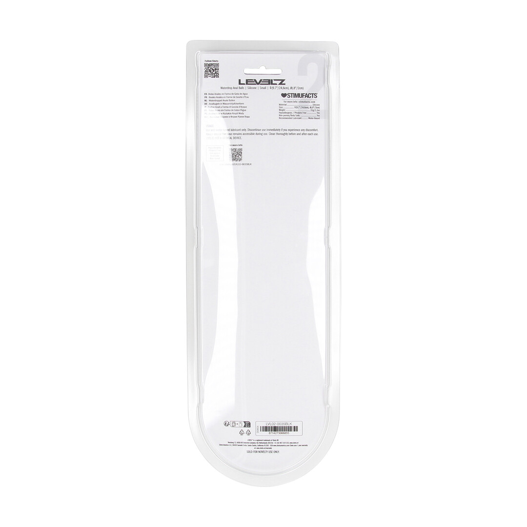 Waterdrop Siliconen Anale Ballen - S - 20mm - Zwart - Afbeelding 3