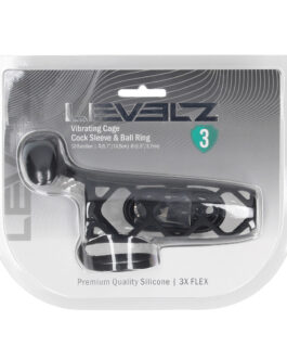 Vibrerende Kooi Silicone Penis Huls en Balring – Zwart