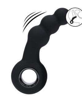 Vibrerende Parelsilicone Prostaatmassager met Lussysteem – Zwart