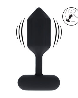Hexagonale Vibrerende Siliconen Anale Plug – M – Zwart