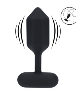 Hexagonale Vibrerende Siliconen Anale Plug – L – Zwart