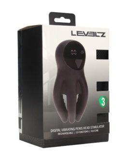 Digitale Vibrerende Silicone Penis Hoofd Stimulator met Tentakels – Zwart