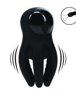 Digitale Vibrerende Silicone Penis Hoofd Stimulator met Tentakels – Zwart