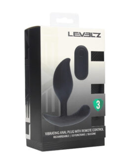 Afstandsbediening Vibrerende Vloeibare Siliconen Anale Plug – Zwart