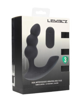 Dual Motor Afstandsbediening Geweven Vibrerende Vloeibare Siliconen Prostaat Stimulator – Zwart