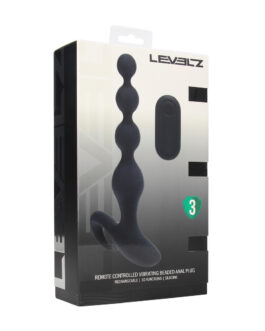 Afstandsbediening Parels Vibrerende Siliconen Anale Plug – Zwart