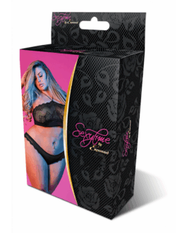 Halter Bandeaux en Panty Set – 2X – Zwart