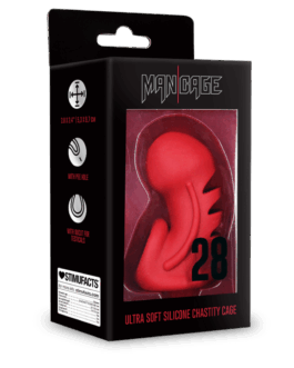 Model 28 – Ultra Soft Silicone Chastity Cage – Rood