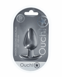 Zachte Siliconen Anale Plug – Groot – 3,5 / 8,9 cm – Gunmetal