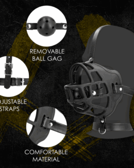 Muilezel met Verwijderbare Ball Gag – Zwart