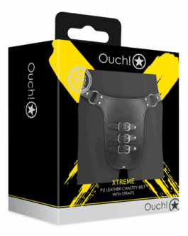 PU Leren Kuisheidsriem met Bandjes – Zwart