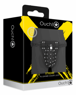 PU Leren Chastity Jock – Zwart