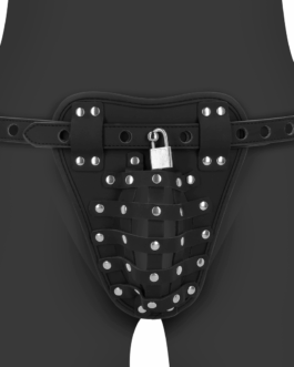 PU Leren Chastity Jock – Zwart