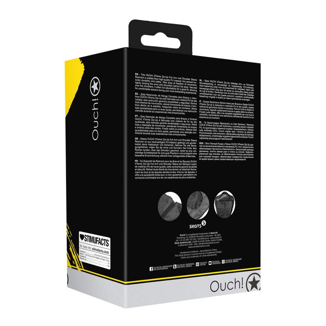 Zip-Up Volledige Arm en Schouder Mouw Beperking - Zwart - Afbeelding 3