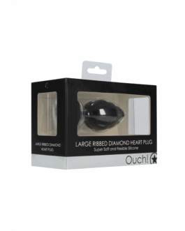 Geribbelde Diamanten Hart Plug – Groot