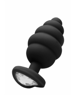 Geribbelde Diamanten Hart Plug – Groot