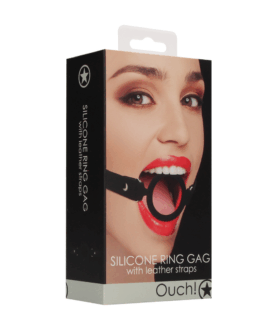 Siliconen Ring Gag met Leren Straps