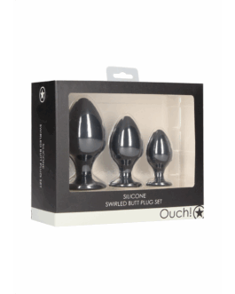 Gedraaid Butt Plug Set – Zwart