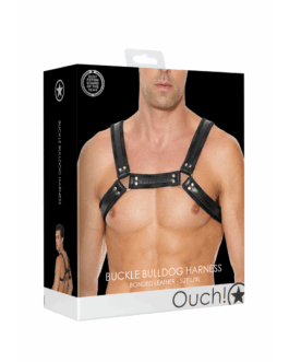 Leren Bulldog Harnas met Gespen – L/XL