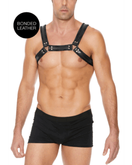 Leren Bulldog Harnas met Gespen – L/XL