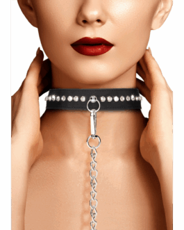 Diamanten Halsband met Leash