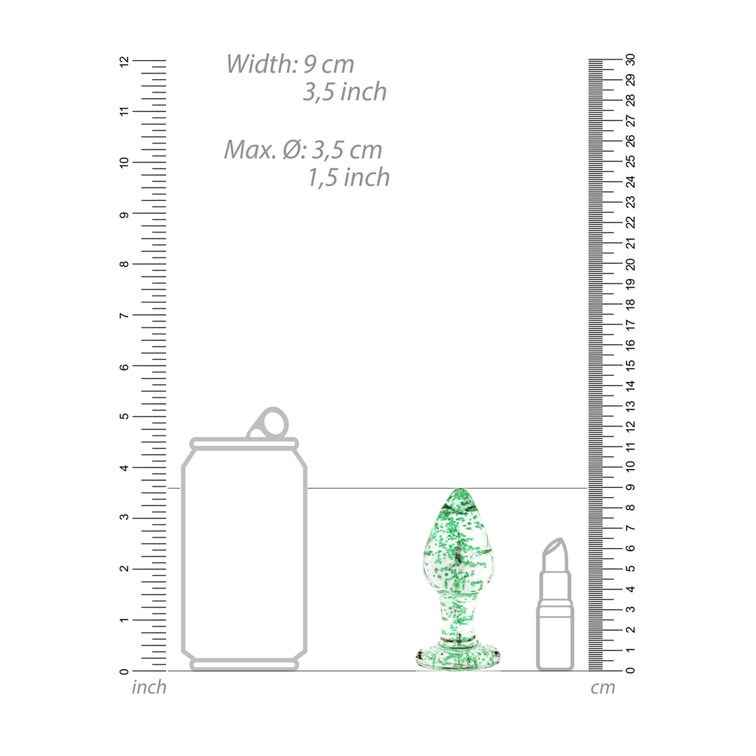 Glazen Butt Plug - Glow in the Dark - Groot - Afbeelding 5