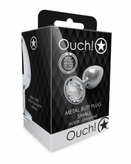 Ronde Edelsteen Anale Plug – Klein – Zilver/Diamant