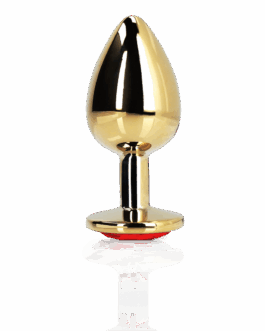 Hart Edelhart Buttplug – Groot – Goud/Ruby Rood