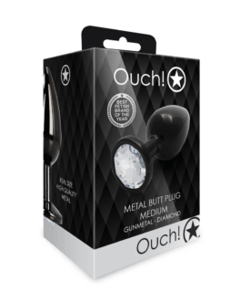 Ronde Gem Butt Plug – Medium – Gunmetal/Diamond