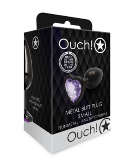 Heart Gem Butt Plug – Klein – Gunmetal/Amethyst Paars