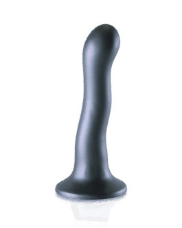 Ultra Soft Silicone Curvy G-Spot Dildo – 7” / 17 cm – Gunmetal