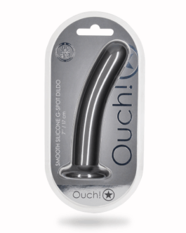 Zachte Siliconen G-Spot Dildo – 7” / 17 cm – Gunmetal