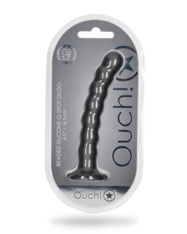 Beaded Silicone G-Spot Dildo – 6.5” / 16,5 cm – Gunmetal
