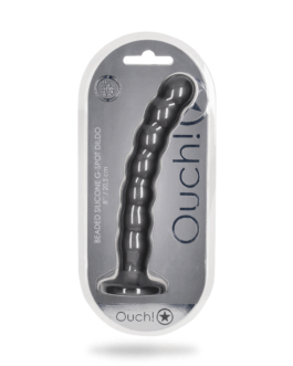 Beaded Silicone G-Spot Dildo – 8” / 20,5 cm – Gunmetal