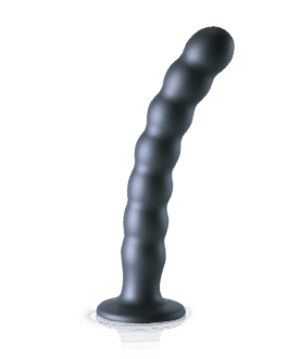 Beaded Silicone G-Spot Dildo – 8” / 20,5 cm – Gunmetal