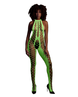 Bodystocking met Halterneck – One Size – Neon Groen