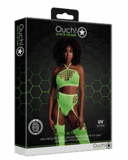 Twee Delige Set met Crop Top en Kousen – One Size – Neon Groen