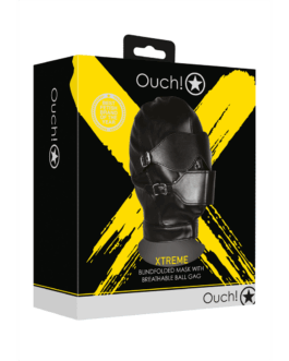 Blindfolded Mask met Ademend Ball Gag – Zwart