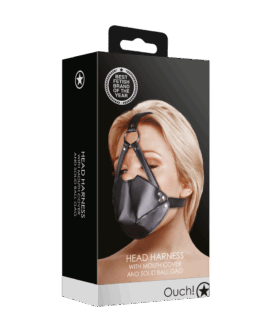 Hoofdbeugel met Mondmasker en Stevige Ballgag – Zwart