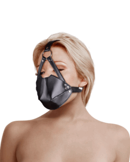 Hoofdbeugel met Mondmasker en Stevige Ballgag – Zwart