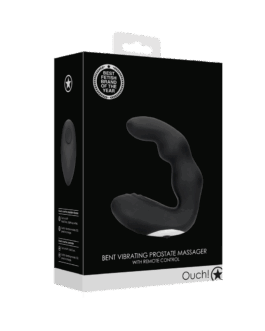 Gebogen Vibrerende Prostaatmassager met Afstandsbediening – Zwart