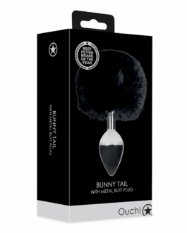 Konijnenstaart met metalen buttplug