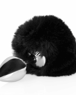 Konijnenstaart met metalen buttplug