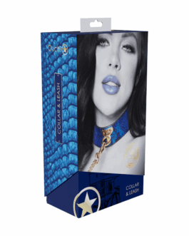 Florence Collectie – Halsband met Leash – Blauw